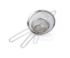 GWHOLE Sieb Feinmaschig Küchensieb Mehlsieb Set 7/12/18 cm, aus Edelstahl