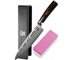 Zeuß XL Küchenmesser Damastmesser (32cm) - Profimesser - Santoku - Kochmesser - Chefmesser - Allzweckmesser - 67 Schichten Japanischem Damaststahl