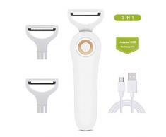 3 in 1 Elektrisch Kartoffelschäler, USB Elektrischer Schäler, Sparschäler Set, Julienne Peeler Kartoffelschäler Elektrisch, Obstschäler Elektrisch Gemüseschäler Gurkenschäler mit Edelstahl-Klinge