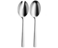 WMF Salatbesteck 2-teilig Corvo Salatgabel Servierlöffel Cromargan protect Edelstahl rostfrei mattiert extrem kratzbeständig