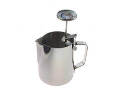 Milchthermometer und 600-ml-Milchkännchen für perfekten Barista-Kaffee, ideal für Milchkaffee, Cappuccino-Schaum
