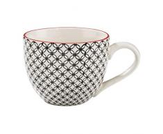 BUTLERS Retro Tasse 550ml - Schwarze Kaffeetasse Vintage Design – Hochwertige Porzellantasse, Kaffeebecher, bunte Tasse