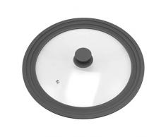 bremermann® Universal-Glasdeckel mit Silikonrand, 30/32/34 cm, groß (Grau)