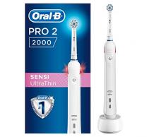 Oral-B PRO 2 2000 Elektrische Zahnbürste mit visueller Andruckkontrolle für extra Zahnfleischschutz, weiß