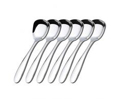 ZEARE Edelstahl Dessertlöffel Set 304 Rostfrei Löffel Kaffeelöffel Eislöffel Dessertlöffel 6er Set Spülmaschinengeeignet (Silber)
