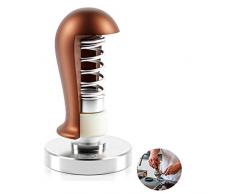 BRAVE ELEPHANT ® Espresso Tamper [Copper Pro] aus Edelstahl | Barista Stempel mit 35lbs Anpressdruck | Innovativer Tamper als Set mit Silikonmatte | Für einen Siebträgereinsatz mit Ø 58mm