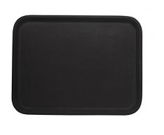 Tablett, rechteckig und rutschfest (auch im nassen Zustand), aus gummilaminiertem Schichtstoff / in schwarz oder braun | ERK (A2 - 61 x 43 x 1,6 cm, Schwarz)