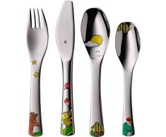 WMF Janosch Kinderbesteck, 4-teilig, ab 3 Jahren, Cromargan Edelstahl poliert, spülmaschinengeeignet, farb- und lebensmittelecht
