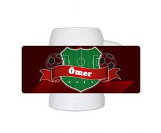 Fußball-Bierkrug mit Namen Ömer und schönem Fußball-Wappen - Fan-Bierkrug personalisiert - Deutschland-Krug - Bierhumpen