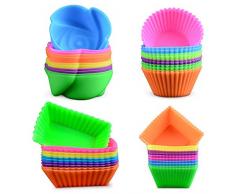 WENTS Cupcake Förmchen - 24 Wiederverwendbare Muffinförmchen von 6 Farben aus hochwertigem Silikon umweltschonende Cupcake Formen Muffinform Backform Cupcakeförmchen Silikon Muffin Förmchen