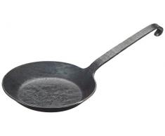 Turk 65518 Eisenpfanne mit flachen Hakenstiel freiform warmgeschmiedet, Durchmesser 18 cm