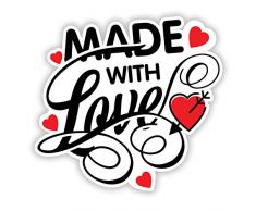 Instant Aufkleber – Made with love (Mit Liebe gemacht) – Küchen-Aufkleber – Schnellkochtopf-Aufkleber