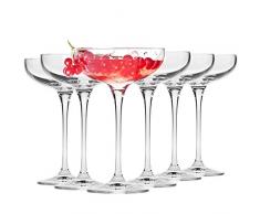 Krosno Sektschalen Sektgläser Champagner-Gläser | Set von 6 | 240 ML | Harmony Kollektion | Perfekt für Zuhause, Restaurants und Partys | Prosecco Glas | Spülmaschinenfest
