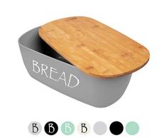 ORION GROUP Brotkasten grauer Brotbox mit Bambus Deckel Brot Bread Bamboodeckel