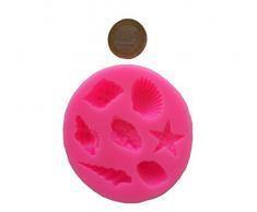 Meer Strand Muscheln Fondant Silikonform Backform Schokoladenform Pralinenform Cupcake Keks Kuchen Basteln Backen Verzieren Formen Eiswürfelform von ROYAL HOUSEWARE