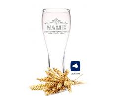 Leonardo Weizenglas mit Gravur - Geschenk für Männer ideal als Vatertagsgeschenk 0,5l - Bierglas mit Gravur - Weizenbierglas als Geburtstagsgeschenk für Männer