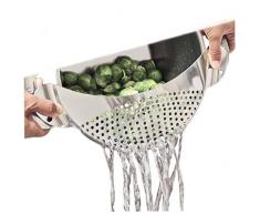 Case Cover Topf Sieb Edelstahl Seiher Ablaufsieb Pasta Draining Werkzeug Pan Abtropffläche Für Home Küche