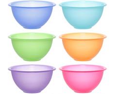 idea-station NEO Kunststoff-Schalen 6 Stück, 16 cm, 650 ml, bunt, mehrweg, bruchsicher, Plastik-Schüssel, Müsli-Schale, Schüssel-Set, Plastik-Geschirr, Party-Geschirr, Camping-Geschirr