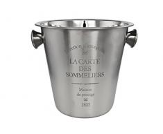 Edelstahl Flaschenkühler - 23,5 x 21 x 21 cm (LxBxH), silber, mattiert - Kühler für Wasser, Wein, Sekt, Champagner, Saft