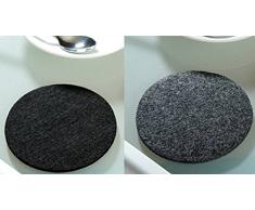 Gilde Filz Untersetzer rund 8-tlg. Set 4 x dunkelgrau 4 x schwarz waschbar