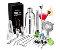 Cocktail Shaker Set, Baban 22Teilige Cocktail Shaker + Whisky Steine, Komplettes Kit, Sie müssen keine zusätzlichen Whisky Steine kaufen，Ideal für Familien, Feste, Bars