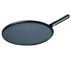 Staub Crepes Pfanne mit Gusseisengriff, rund (30 cm, induktionsgeeignet, mit mattschwarzer Emaillierung im Inneren der Pfanne, inklusive 1 Verteiler und 1 Spatel), schwarz