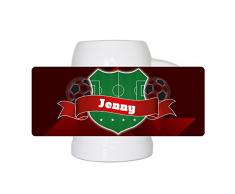 Fußball-Bierkrug mit Namen Jenny und schönem Fußball-Wappen - Fan-Bierkrug personalisiert - Deutschland-Krug - Bierhumpen