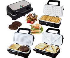 Syntrox Germany 3 in 1 Keramik Multi Sandwichmaker + Waffeleisen + Kontaktgrill mit 3 Wechselplatten
