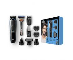 Braun 9-in-1 Multi-Grooming-Kit MGK5080, Barttrimmer und Haarschneider, Körperhaartrimmer, Ohren- und Nasenhaartrimmer, Präzisionstrimmer, mit AutoSense-Technologie, Schwarz