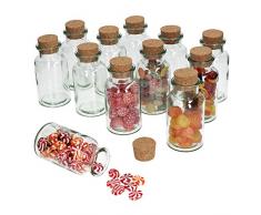 MamboCat 12tlg. Gläserset Bonbonglas + Korkverschluss I Rundglas 300 ml I Wiederverwendbare Vorratsdose aus Glas I Aufbewahrung von Tee, Kräutern + Gewürzen