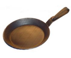 WAS 2257 240 Brat/Servierpfanne mit Gebogenem Hakenstiel, 24cm Durchmesser, 3cm Hohe