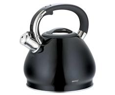King Hoff Schwarz Edelstahl Flötenkessel Teekessel Wasserkessel 3,4 Liter KH-1221