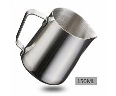 Kompassswc Milchkännchen aus Edelstahl Profi Milch Aufschäumkännchen rostfrei Milchkanne Milch Aufschäumen für Kaffee (150ml)