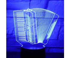 3D-Illusionslampe führte Nachtlicht-Akkordeon-Raclette-Musik mit 7 Farben für Hauptdekoration Erstaunliche optische Visualisierung