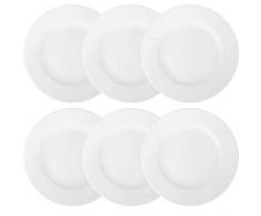 Doriantrade 6 Stück Essteller Speiseteller Teller flach 27 cm 6er Set Roma Porzellan Haushalt Gastronomie Geschirr