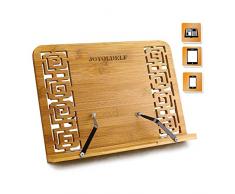 Leseständer Kochbuchhalter Bambus H x B x T: 24 x 34 x 20 cm Buchständer für Küche und Büro, iPad Air 2 3 4, iPad Mini 4, iPad Pro, Kindle, Samsung Tablet PC und mehr