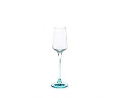 CRISTALICA Likörglas Likörkelch Charisma Schnapsglas Aperatif 100ml klar mit blauem Stiel