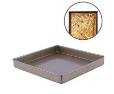 Backblech Quadratische Kuchenform mit Antihaftbeschichtung, Backform aus hochwertigem Stahlblech mit Antihaft-Beschichtung, eckige Form Backform Auflaufform für Pizza Cake