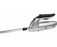 Elektromesser Küche Elektrisches Messer für Fleisch Küchenmesser Elektrisch für Tiefkühlgut (Doppelklinge Edelstahl, Wellenschliff, Brotmesser, 180 Watt, Silber)