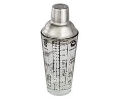 Xavax Cocktail-Shaker (Cocktail-Mixer aus Glas mit Edelstahl Aufsatz, Cocktailrezepten, Bar Set mit 400ml Füllmenge, Silikon-Ring, 4cl Messbecher-Deckel und Dosier-Sieb) transparent
