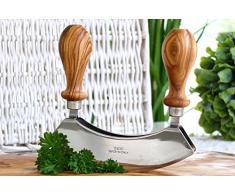 D.O.M. Wiegemesser mit Griffen GEDRECHSELT aus Olivenholz