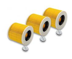 vhbw 3x Patronen Filter für Waschsauger Kärcher A 2254 Me, A 2534 pt, A 2554 Me, A 2604, A 2654 Me, A 2656 X Plus, SE 4001, SE 4002 wie 6.414-552.0.