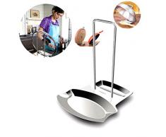 CHAOBEITE Deckelhalter,Topfdeckelhalter,Löffelablage/Pfannenhalter Küche Halter Für Deckel und Löffel Edelstahl Deckel Organizer Ständer