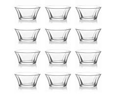 Glas Schüssel Schale für Dessert, Dip & Salat 250 ml 12 Stück Set