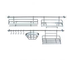 axentia Küchenreling, Edelstahl, Grau, 78 x 3 x 3 cm