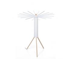 Foppapedretti Octopus Myhome Wäscheständer, Aluminium/PVC/Holz Buche, weiß, 112 x 112 x 121 cm