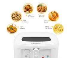 Aigostar Fritteuse,1800 Watt 2,5L,mit Sichtfenster,emperaturregelung,Kontrollleuchte,BPA-frei,Weiß