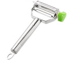 Rosenstein & Söhne Apfelschäler: Edelstahl Schäler, 3 scharfen Klingen; Sparschäler, Hobel, Julienne (Profischäler)