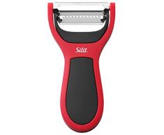 Silit 2in1 Gemüseschäler, 14 cm, Schäler mit Julienne-Schneider, Edelstahl, Kunststoff, spülmaschinengeeignet, platzsparend