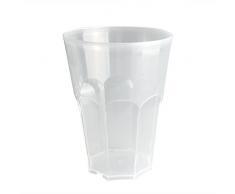 Cocktail Glas Doimoflair Mehrwegbecher PoppyMono 35 cl aus Kunststoff Plastik (PP) Transparent milchiger Optik Set 25 Stück